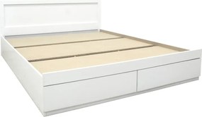Κρεβάτι Olympus pakoworld με συρτάρι σε λευκή απόχρωση 120x200εκ