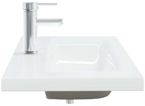 vidaXL Νιπτήρας Ένθετος Λευκός 91 x 39 x 18 εκ. Κεραμικός με Βρύση