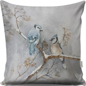 Μαξιλάρι Διακοσμητικό (Με Γέμιση) A13045 Grey-Blue Aberto Design 43X43 Βαμβάκι-Πολυέστερ