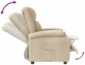 vidaXL Πολυθρόνα Ανακλινόμενη Κρεμ Υφασμάτινη