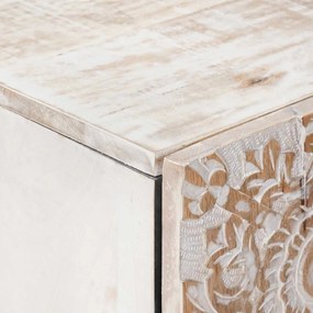 vidaXL Ψηλή Επιφάνεια Λευκό 60 x 33,5 x 100 εκ. Στερεό ξύλο μάνγκο