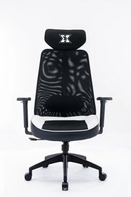Serioux X-GC02-3D-W Kyrian Καρέκλα Gaming Δερματίνης με Ρυθμιζόμενα Μπράτσα Μαύρο / Λευκό