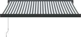 vidaXL Τέντα Πτυσσόμενη Ανθρακί και Λευκή 3,5x2,5μ. Ύφασμα / Αλουμίνιο