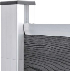 vidaXL Πάνελ Περίφραξης Γκρι 1218 x 186 εκ. από WPC