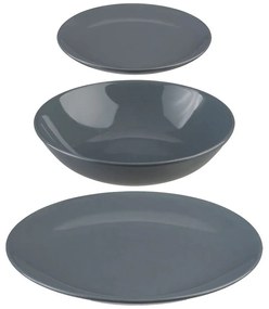 Επιτραπέζια σκεύη Secret de Gourmet Γκρι Κεραμικά 18 Τεμάχια