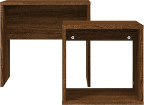 vidaXL Τραπεζάκια Ζιγκόν 2 τεμ. Καφέ Δρυς από Επεξεργασμένο Ξύλο