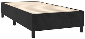 vidaXL Κρεβάτι Boxspring με Στρώμα &amp; LED Μαύρο 100x200 εκ. Βελούδινο