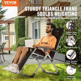 VEVOR Zero Gravity Chair 26" Zero Gravity Recliner Lounge Chair Indoor &amp; Outdoor