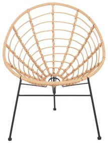 ΠΟΛΥΘΡΟΝΑ ΤΥΠΟΥ ΦΩΛΙΑ ΜΕΤΑΛΛΙΚΗ ALLEGRA  ΜΕ WICKER ΜΠΕΖ 73x78x88Υεκ.