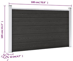 ΠΑΝΕΛ ΠΕΡΙΦΡΑΞΗΣ ΓΚΡΙ 180 X 105 ΕΚ. ΑΠΟ WPC 49073