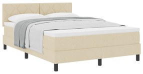 vidaXL κρεβάτι με ελατήριο  και στρώμα μπεζ 140x200 εκ. υφάσματος