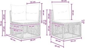 vidaXL Σετ Καναπέ Κήπου 12 τμχ. Μπεζ συνθετικό ρατάν