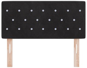 vidaXL LED Κεφαλίδα με Κρυστάλλινες Κουμπώματα Μαύρο 90 εκ. Βελουτέ