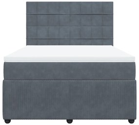 vidaXL Κρεβάτι Boxspring με Στρώμα Σκούρο Γκρι 160x200 εκ. Βελούδινο