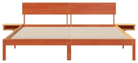 vidaXL Σκελετός Κρεβατιού Καφέ κεριού 200 x 200 cm Μασίφ ξύλο πεύκου