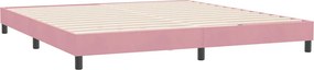 vidaXL Box Spring κρεβάτι χωρίς στρώμα ροζ 180x220 cm Βελούδινο