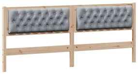 vidaXL Κεφαλάρι Άλλο Καφέ και ανοιχτό γκρι 200 cm Μασίφ ξύλο πεύκου