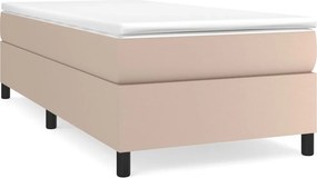 vidaXL Κρεβάτι Boxspring με Στρώμα Καπουτσίνο 100x200εκ.από Συνθ.Δέρμα