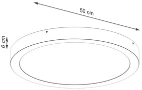 Sollux Φωτιστικό οροφής ONYX 50 λευκό LED 3000K,αλουμίνιο,1x32W