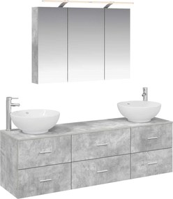 vidaXL Σετ Επίπλων Μπάνιου 4 pcs Γκρι Σκυροδέματος
