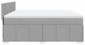 vidaXL Κρεβάτι Boxspring με Στρώμα Ανοιχτό Γκρι 180x200 εκ. Υφασμάτινο