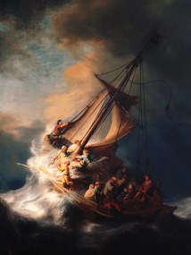 Αναπαραγωγή The Storm on the Sea of Galilee (Vintage Boat) - Rembrandt
