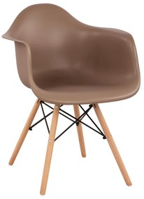 Armchair with wooden legs &amp; seat cappuccino Mirto  61x59,5x82,5 cm