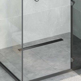 vidaXL 2 σε 1 εκροή ντους Μαύρο 80 cm Ανοξείδωτο Ατσάλι 304