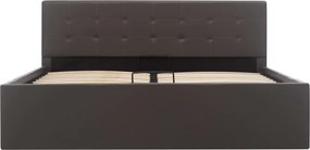 vidaXL Πλαίσιο Κρεβατιού με Αποθηκ. Χώρο Γκρι 140x200 εκ. Συνθ. Δέρμα