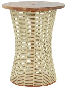 Intrahome Τραπέζι Lemelo Intrahome μέταλλο-sal wood-γιούτα σε εκρού απόχρωση Φ61x76εκ | SKU: INTRAPA-331111128