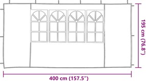 vidaXL Πλευρική Σκηνής Πάρτι 2 pcs 400 x 195 εκ. Λευκό
