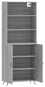 vidaXL Ντουλάπι Γκρι Sonoma 69,5 x 34 x 180 εκ. Επεξεργασμένο Ξύλο