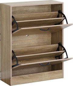 Παπουτσοθήκη Brantley δρυς μοριοσανίδα 60x24x81εκ