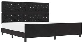vidaXL Σκελετός Κρεβατιού με κεφαλάρι Μαύρο 200 x 200 cm Βελούδο
