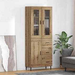 vidaXL Highboard με συρτάρι 2 pcs Artisan Oak Επεξεργασμένο ξύλο