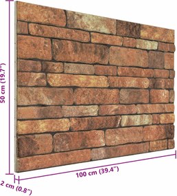 vidaXL Πάνελ τοίχου 10 pcs Καφέ και Λευκό 100 x 50 cm Αφρός EPS