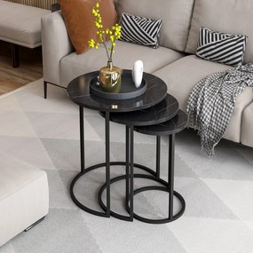 Βοηθητικά Τραπέζια 3τμχ Μαύρο GUBEL 50x50x58