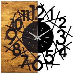 Ρολόι Τοίχου 539TNL1126 59x3x58cm Walnut-Black Wallity Metal,Wood
