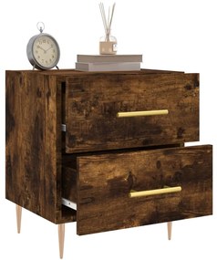 vidaXL Κομοδίνο Καπνιστή Δρυς 40 x 35 x 47,5 εκ. από Επεξεργ. Ξύλο
