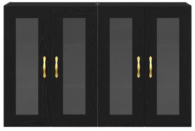 vidaXL Τοίχου ντουλάπες 2 τεμάχια Μαύρη Δρυς 69,5x34x90 εκ. Κατασκευασμένο ξύλο