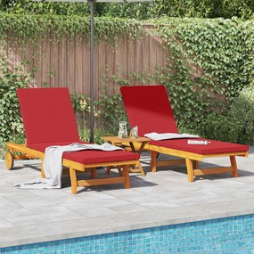 vidaXL Ξαπλώστρα 2 pcs Καφέ 63 x 199 x 85 εκ. Μασίφ ξύλο ακακίας