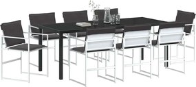 vidaXL Σέτ φαγητού για κήπο 9 pcs Λευκό 200 x 80 x 73 εκ