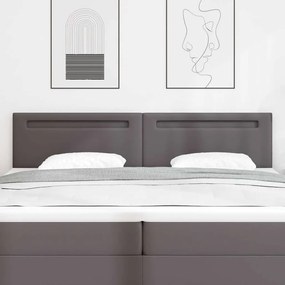 vidaXL LED κεφαλάρι Γκρι 200 cm Τεχνητό Δέρμα