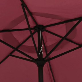 Ομπρέλα Εξωτερικού Χώρου με Μεταλλικό Ιστό Μπορντό 300 εκ. - Κόκκινο
