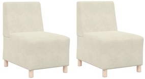 vidaXL Καθίσμα Σαλονιού 2 pcs Κρεμ 55 x 74 x 82 εκ. Βελούδο