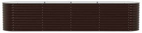 vidaXL Κήπος Ανυψωμένο Κρεβάτι Καφέ 400x80x81 εκ από Γαλβανισμένο Ατσάλι