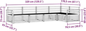 vidaXL Σειρά Καναπέ Εξωτερικού 5 pcs Φυσικό