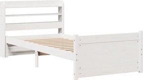 vidaXL Σκελετός Κρεβατιού με Κεφαλάρι Χωρίς Στρώμα Λευκό 90x190 εκ.