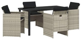 vidaXL Σέτ φαγητού για κήπο 5 pcs Ανοιχτό γκρι συνθετικό ρατάν