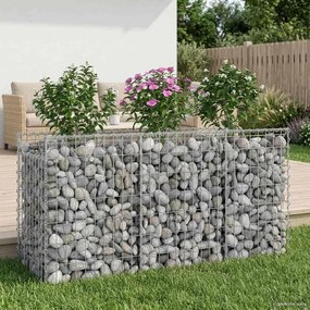 vidaXL Ανασηκωμένο κρεβάτι gabion Ασημί